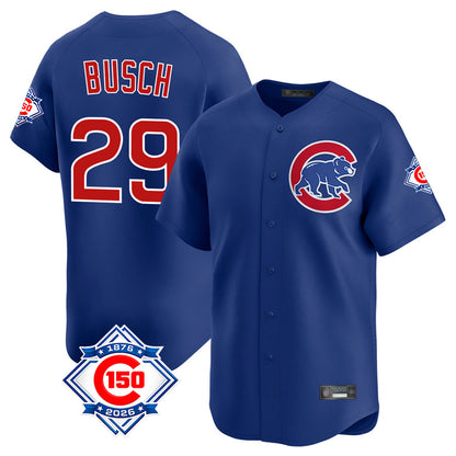 Chicago Cubs #29 Michael Busch Player Royal MIKSHPS 150th Anniversary Limited Home Stitched Jerseys