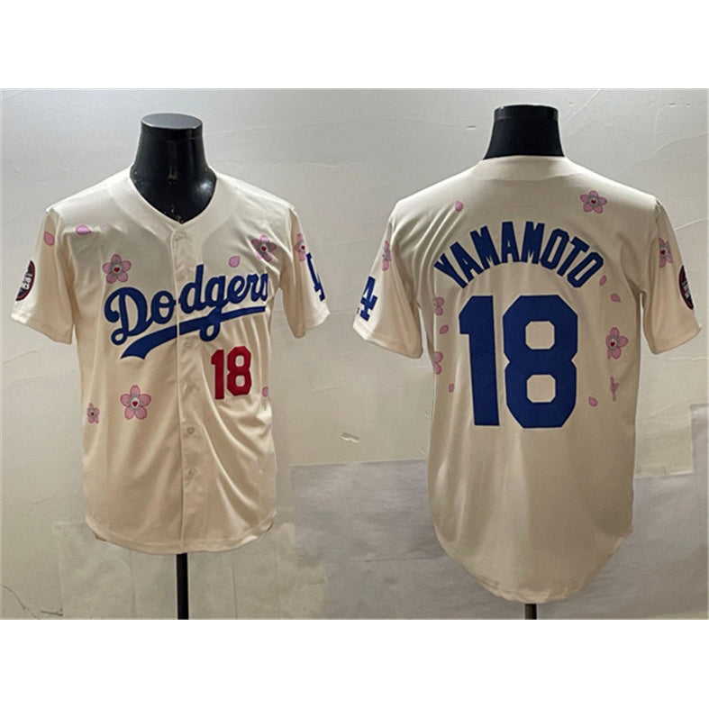 Los Angeles Dodgers #18 Yoshinobu Yamamoto Cream MIKSHPS 2025 Tokyo Series Limited Stitched Jersey