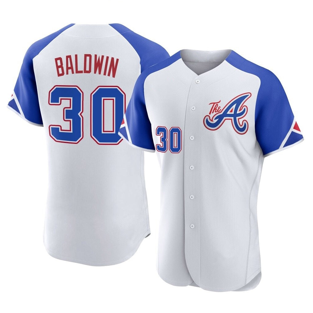 Atlanta Braves #30 Drake Baldwin Player White MIKSHPS City Connect Limited Elite Home Game Stitched Jerseys