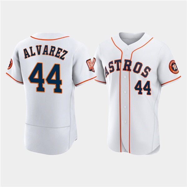 Houston Astros #44 Yordan Alvarez White MIKSHPS 60th Anniversary Flex Base Stitched Jersey