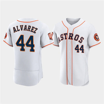 Houston Astros #44 Yordan Alvarez White MIKSHPS 60th Anniversary Flex Base Stitched Jersey