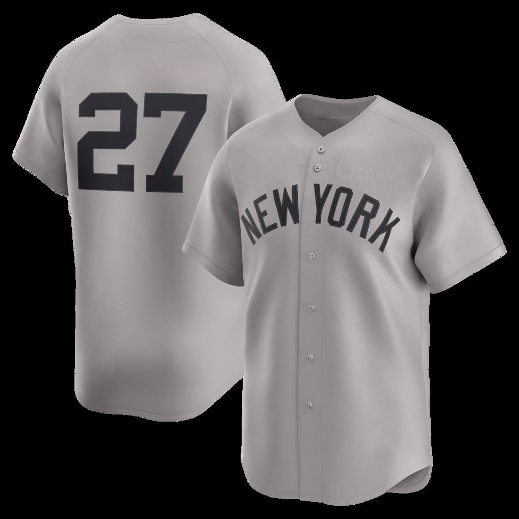 New York Yankees #27 Giancarlo Stanton Gray MIKSHPS Road Limited Player Jersey