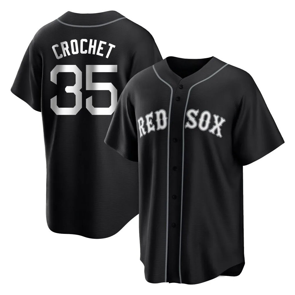 Boston Red Sox #35 Garrett Crochet Player Black MIKSHPS Home Game Stitched Jerseys
