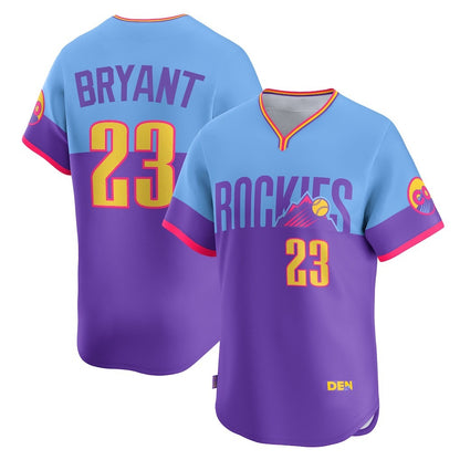 Colorado Rockies #23 Kris Bryant Purple-Light Blue MIKSHPS 2025 City Connect Limited Player Jersey