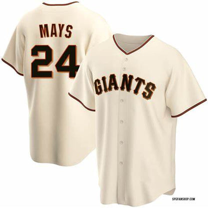 San Francisco Giants #24 Willie Mays Cream MIKSHPS Cool Base Stitched Jersey