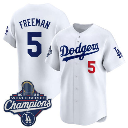 Los Angeles Dodgers #5 Freddie Freeman White MIKSHPS 2025 Champions Stitched Jersey