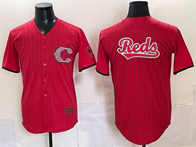 Cincinnati Reds Team Big Logo Red MIKSHPS 2026 City Connect Stadium Stitched Jersey