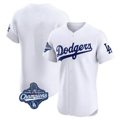 Los Angeles Dodgers Blank Player White MIKSHPS Limited Elite Home World Series Meet Stitched Jerseys