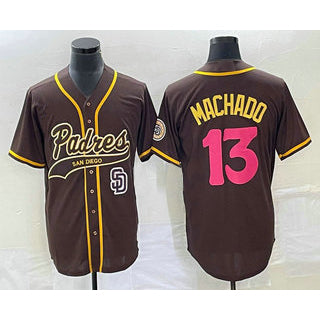 San Diego Padres #13 Manny Machado Brown MIKSHPS NEW 2023 City Connect Cool Base Stitched Jersey