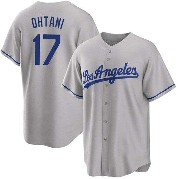 Los Angeles Dodgers #17 Shohei Ohtani Gray MIKSHPS Cool Base Stitched Jersey