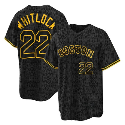 Boston Red Sox #22 Garrett Whitlock Player Black MIKSHPS Snake Skin City Home Game Stitched Jerseys
