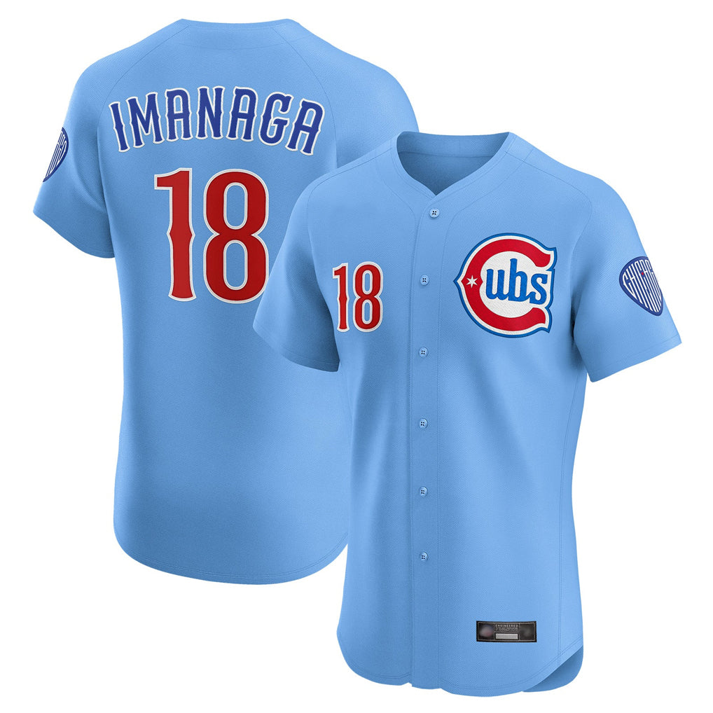 Chicago Cubs #18 Shota Imanaga Player Light Blue MIKSHPS Limited Elite Home Stitched Jerseys