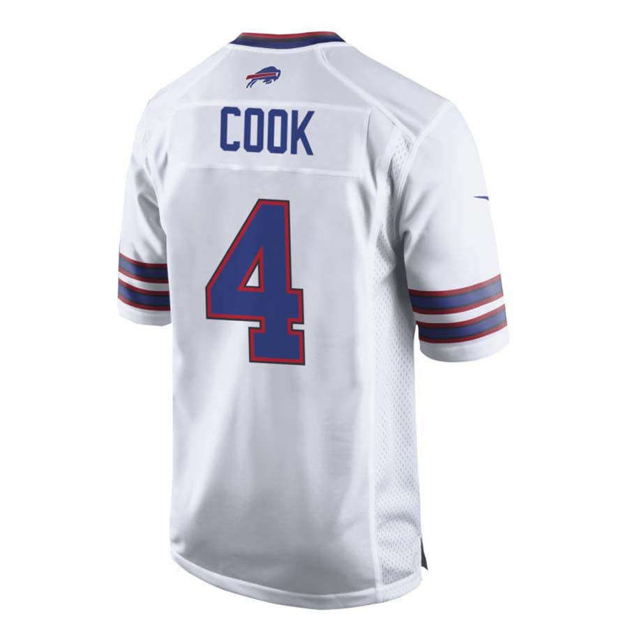 B.Bills #4 James Cook White MIKSHPS Team Game Jersey
