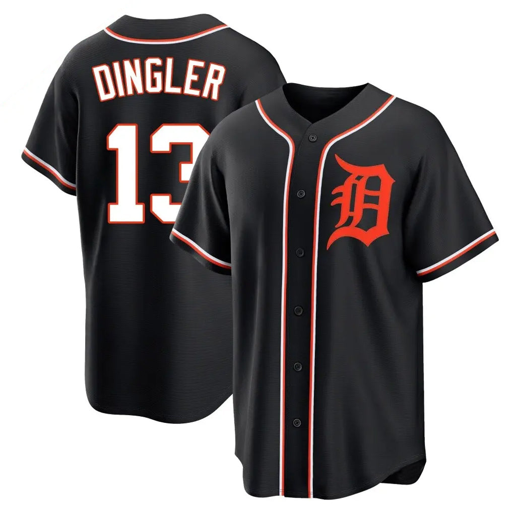 Detroit Tigers #13 Dillon Dingler Player Black MIKSHPS Fashion Out Home Game Stitched Jerseys