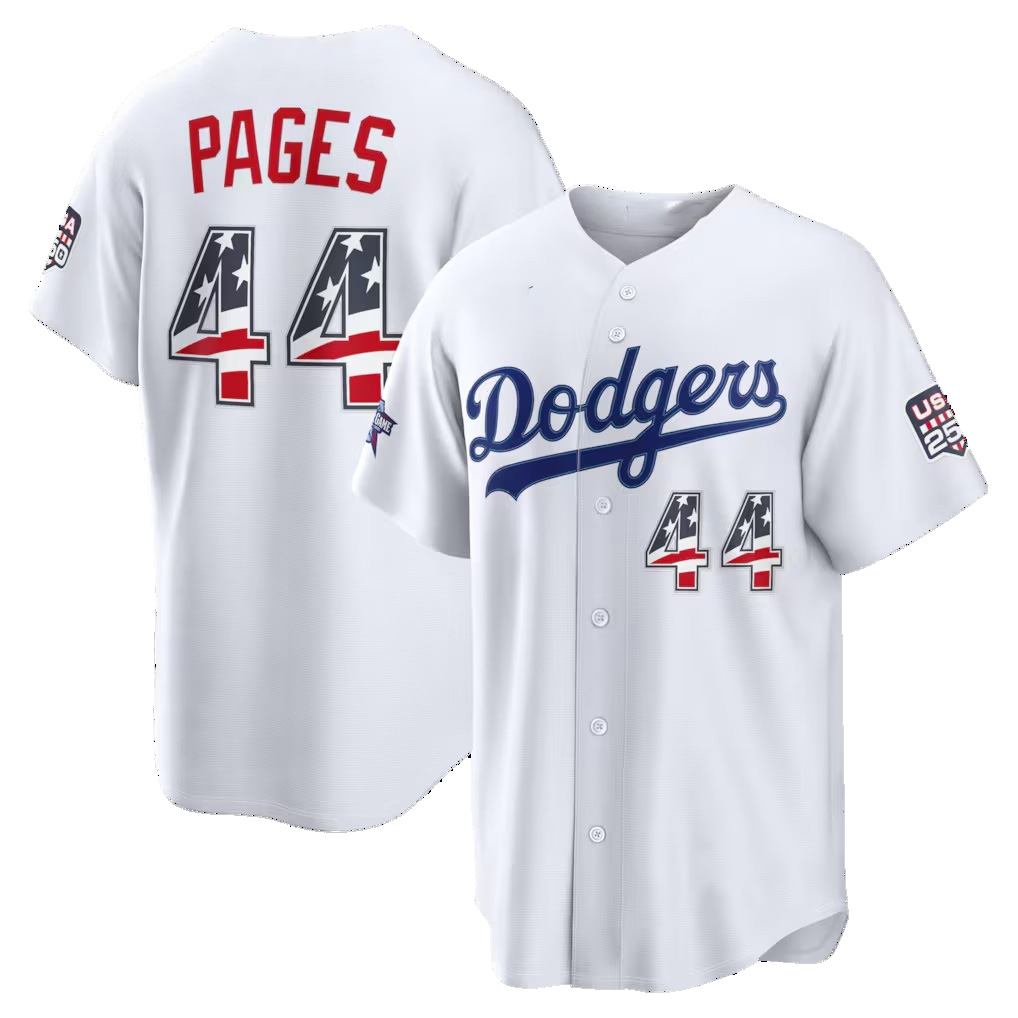 Los Angeles Dodgers #44 Andy Pages 2026 All-Star Edition Stars & Stripes White MIKSHPS Stadium Jersey