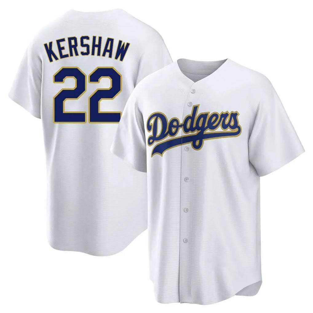 Los Angeles Dodgers #22 Clayton Kershaw Player Gold White MIKSHPS 2026 Collection Stadium Game Stitched Jerseys