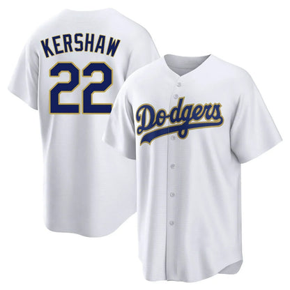 Los Angeles Dodgers #22 Clayton Kershaw Player Gold White MIKSHPS 2026 Collection Stadium Game Stitched Jerseys