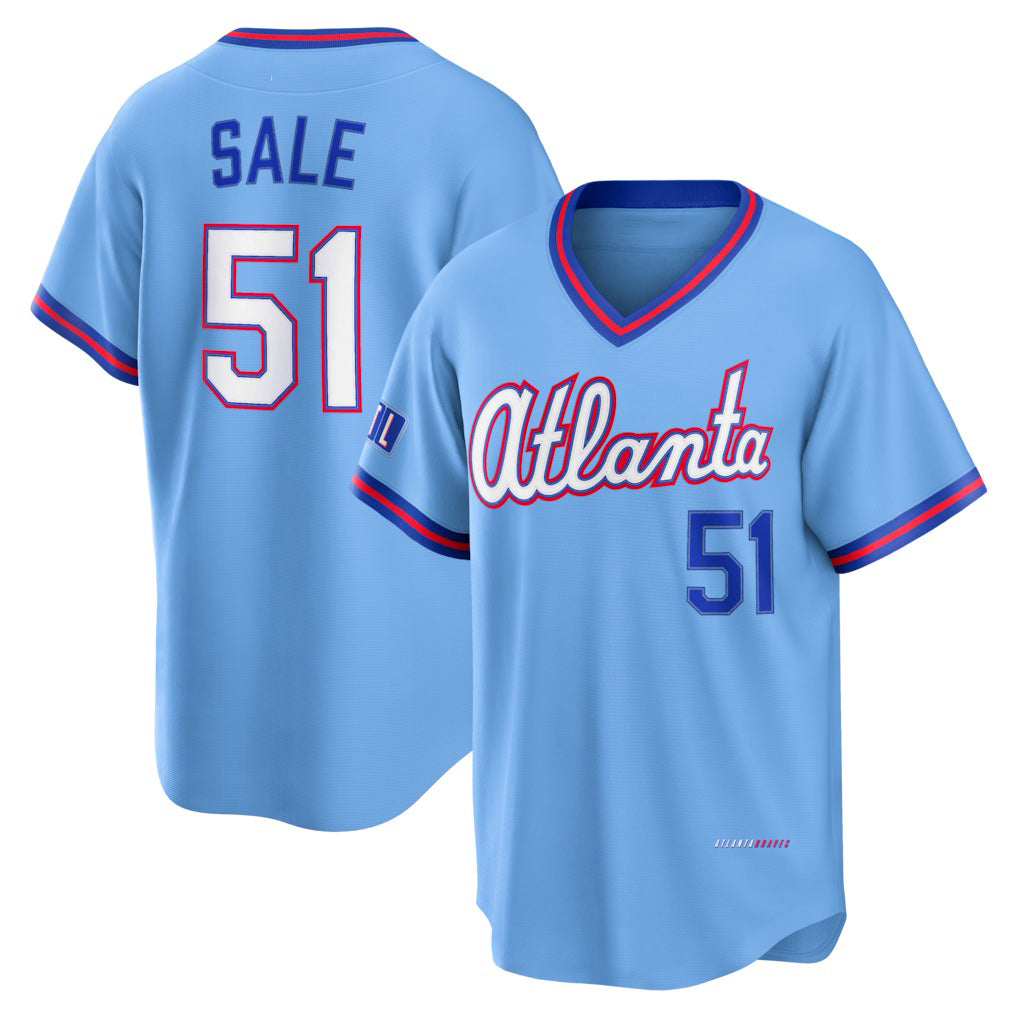 Atlanta Braves #51 Chris Sale Powder Blue MIKSHPS 2026 City Connect Stadium Jersey