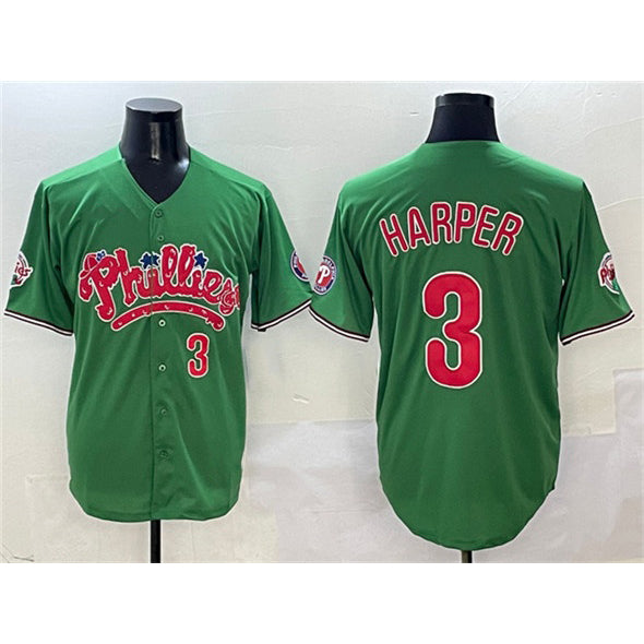 Philadelphia Phillies #3 Bryce Harper Green MIKSHPS Phanatic Limited Stitched Jersey