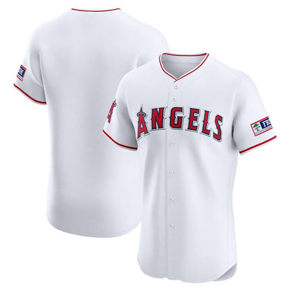 Los Angeles Angels White MIKSHPS Home Elite Patch Jersey
