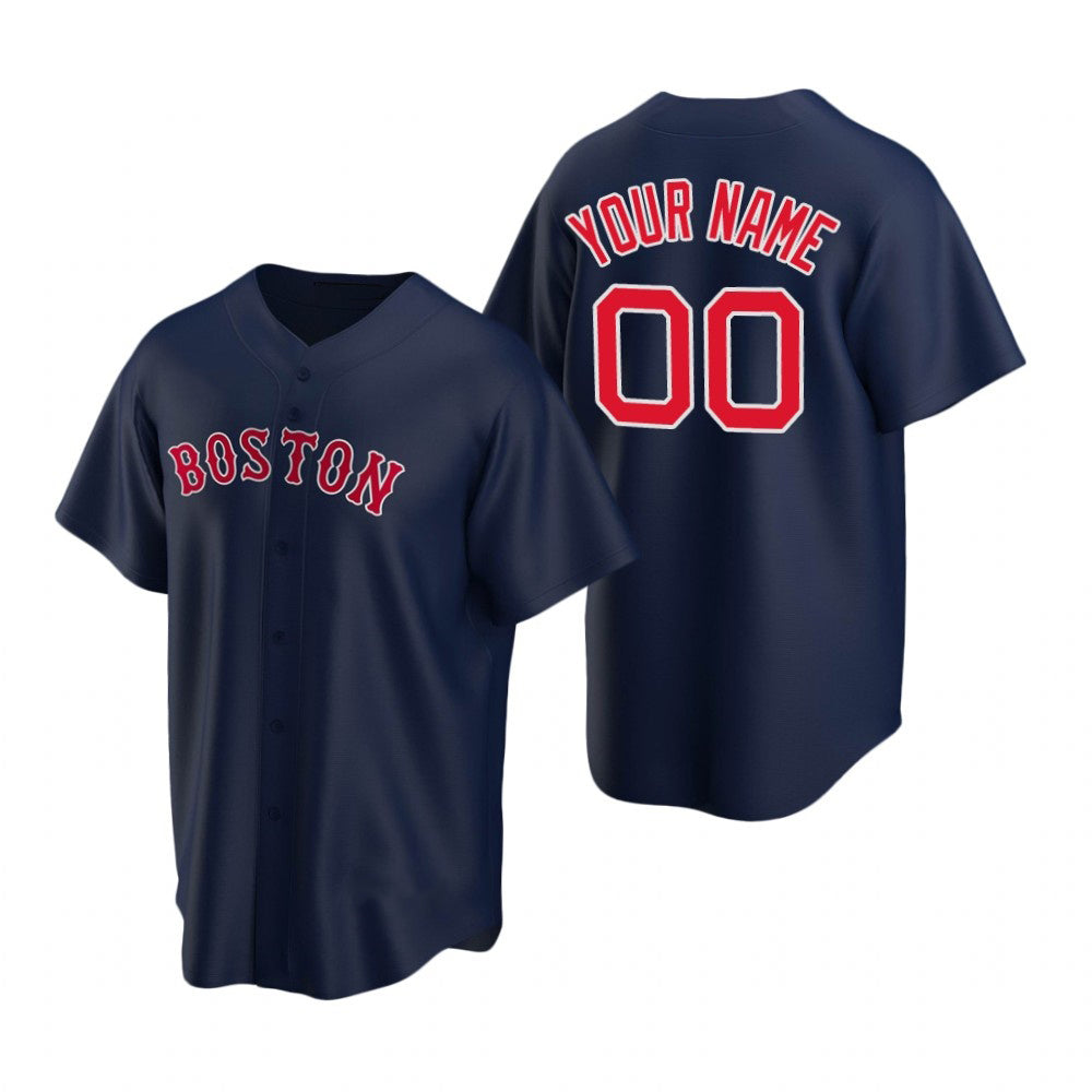 Custom Boston Red Sox Navy MIKSHPS Stitched Cool Base Jersey